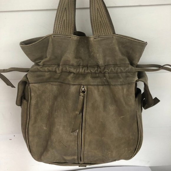 F. Biasia green gray drawstring purse - Picture 3 of 12